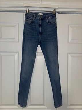 Zara Dark Blue High-Rise Skinny Jeans